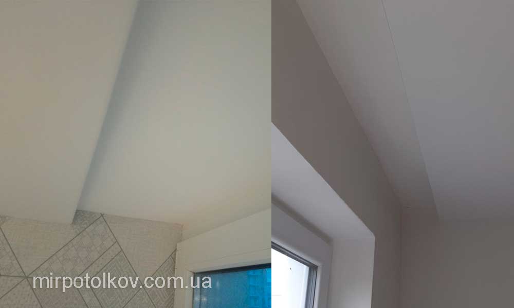 фотография ниша для карниза за натяжным потолком