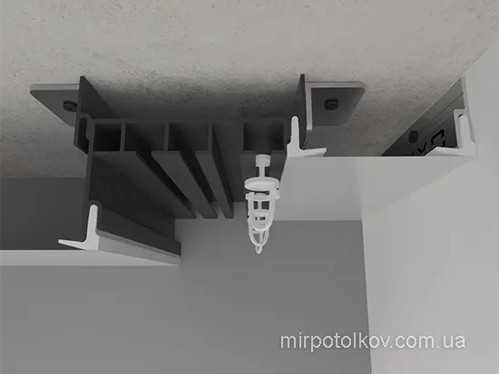 Натяжной потолок с нишей под скрытый карниз