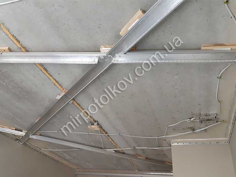 монтаж световых линий в натяжном потолке