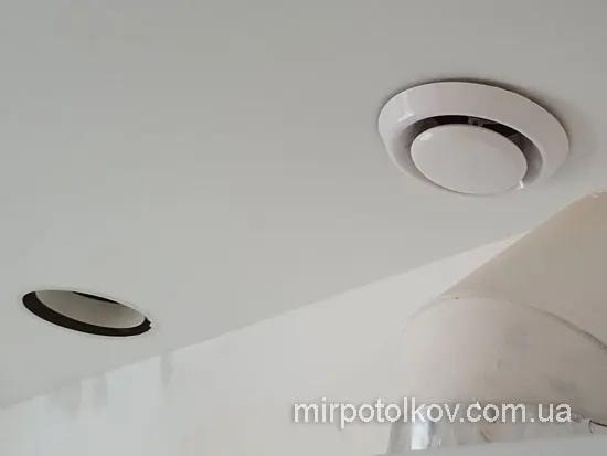 установка круглого вентилятора в натяжной потолок