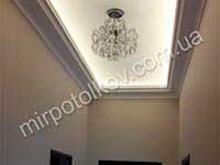 полупрозрачный натяжной потолок с подсветкой для коридора