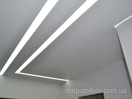 напівпрозорі лінії з LED-підсвічуванням на стелі